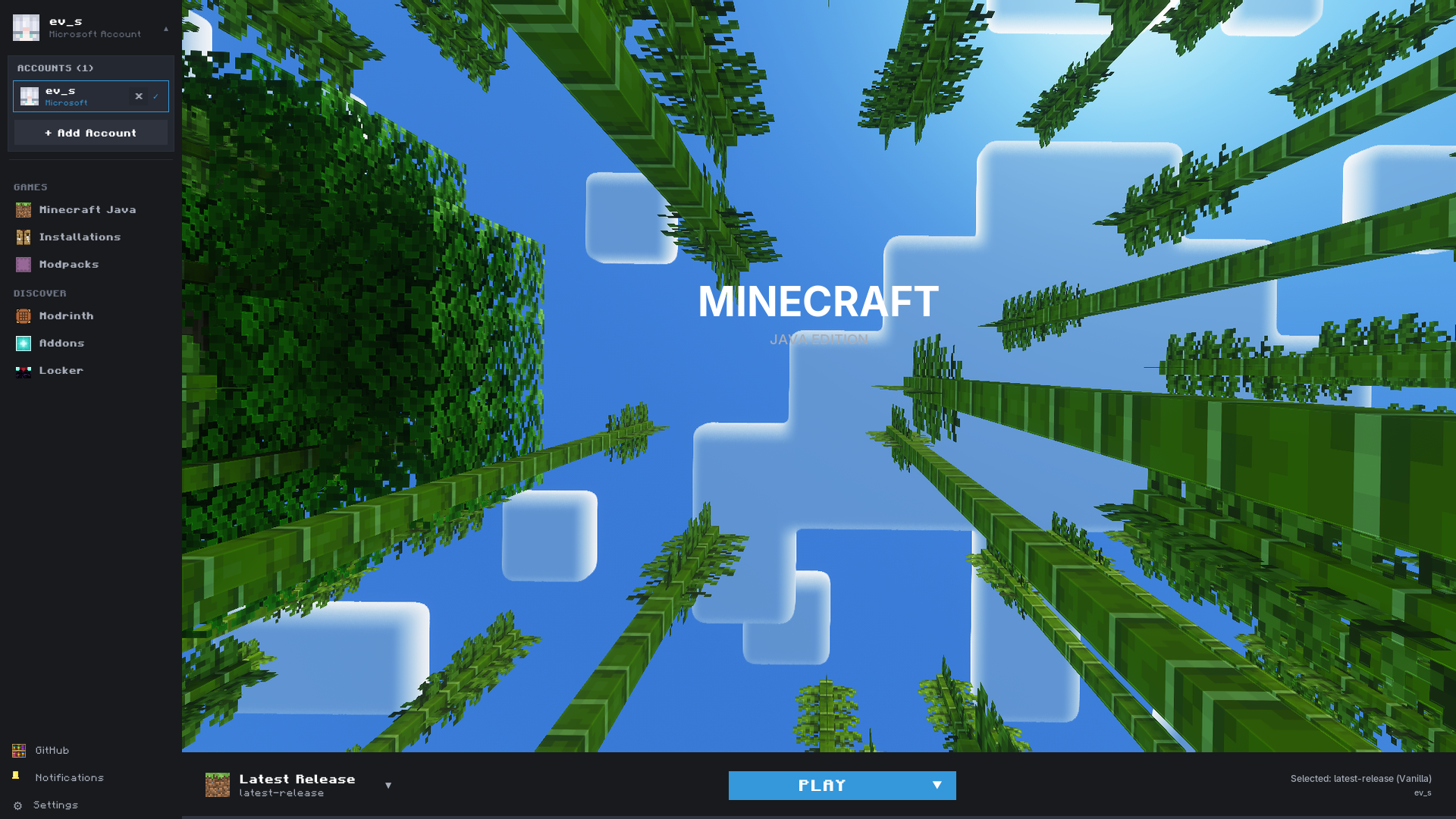 New Launcher Java Edition Interface