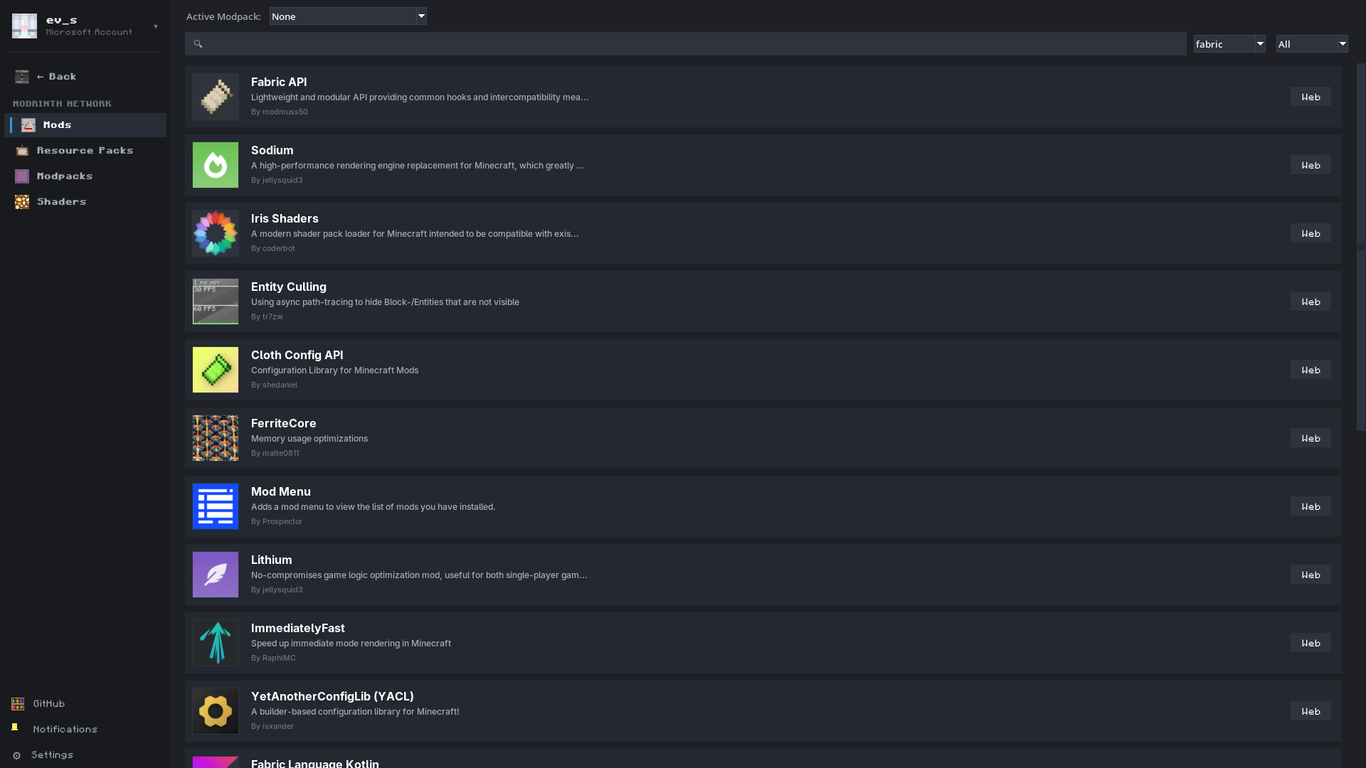 New Launcher Modrinth Mods Browser